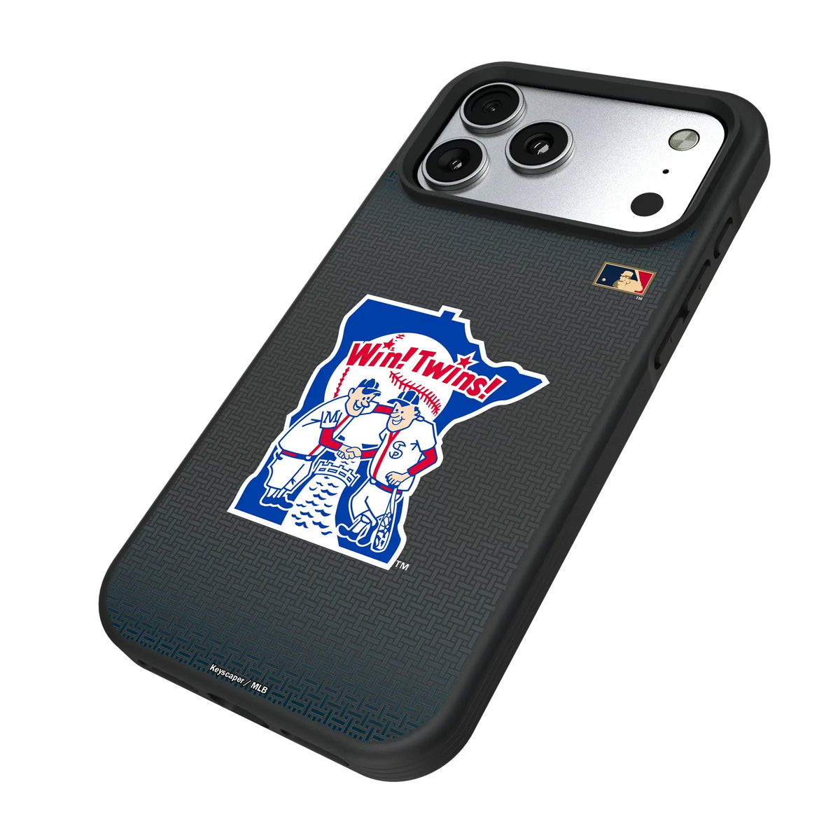 Minnesota Twins 1976-1986 - Cooperstown Collection Linen iPhone Bump Phone Case for Apple iPhone - Isometric View#Device_iPhone 17 Pro Max
