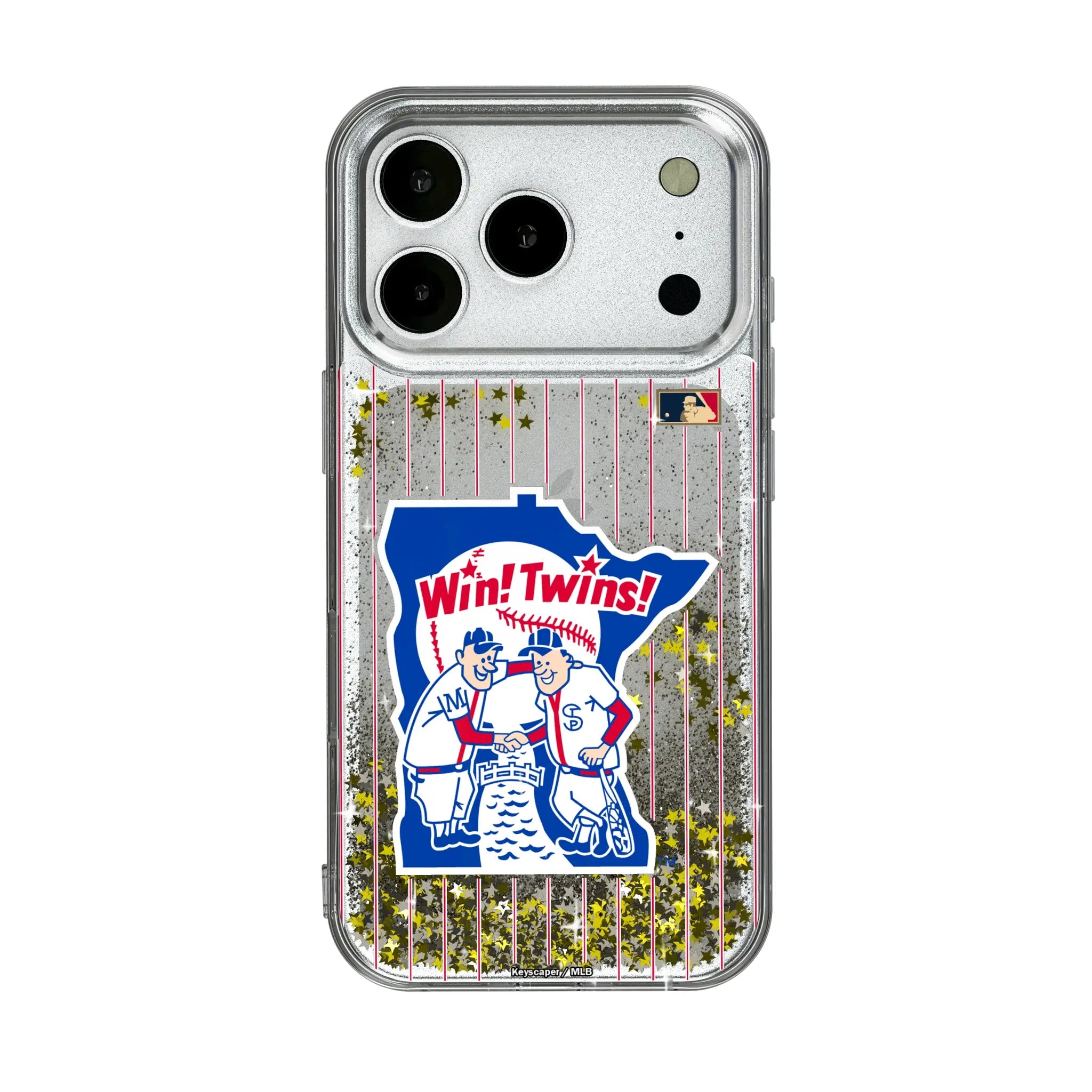 Minnesota Twins 1976-1986 - Cooperstown Collection Pinstripe iPhone Glitter Phone Case for Apple iPhone