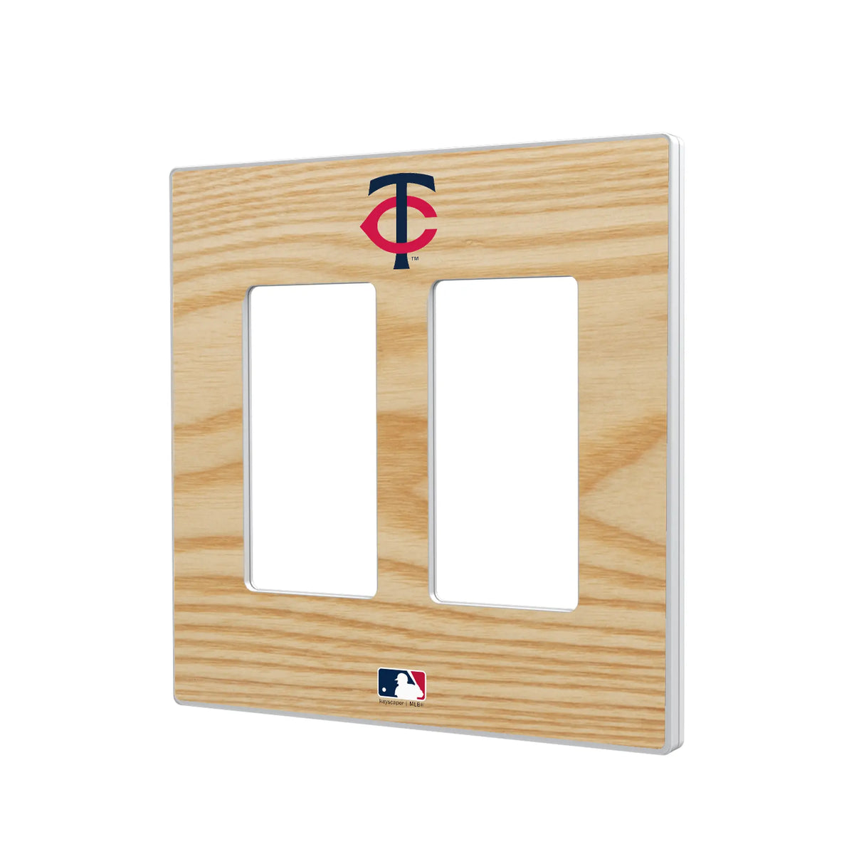 Minnesota Twins Baseball Bat Hidden-Screw Light Switch Plate#Style_Double Rocker