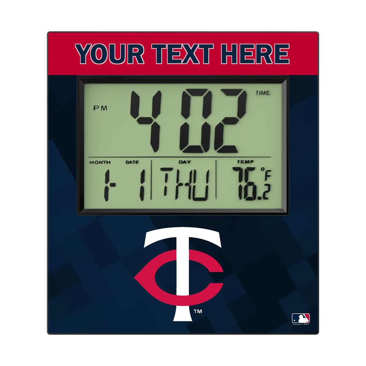 Minnesota Twins Personalized Color Block Wall Clock