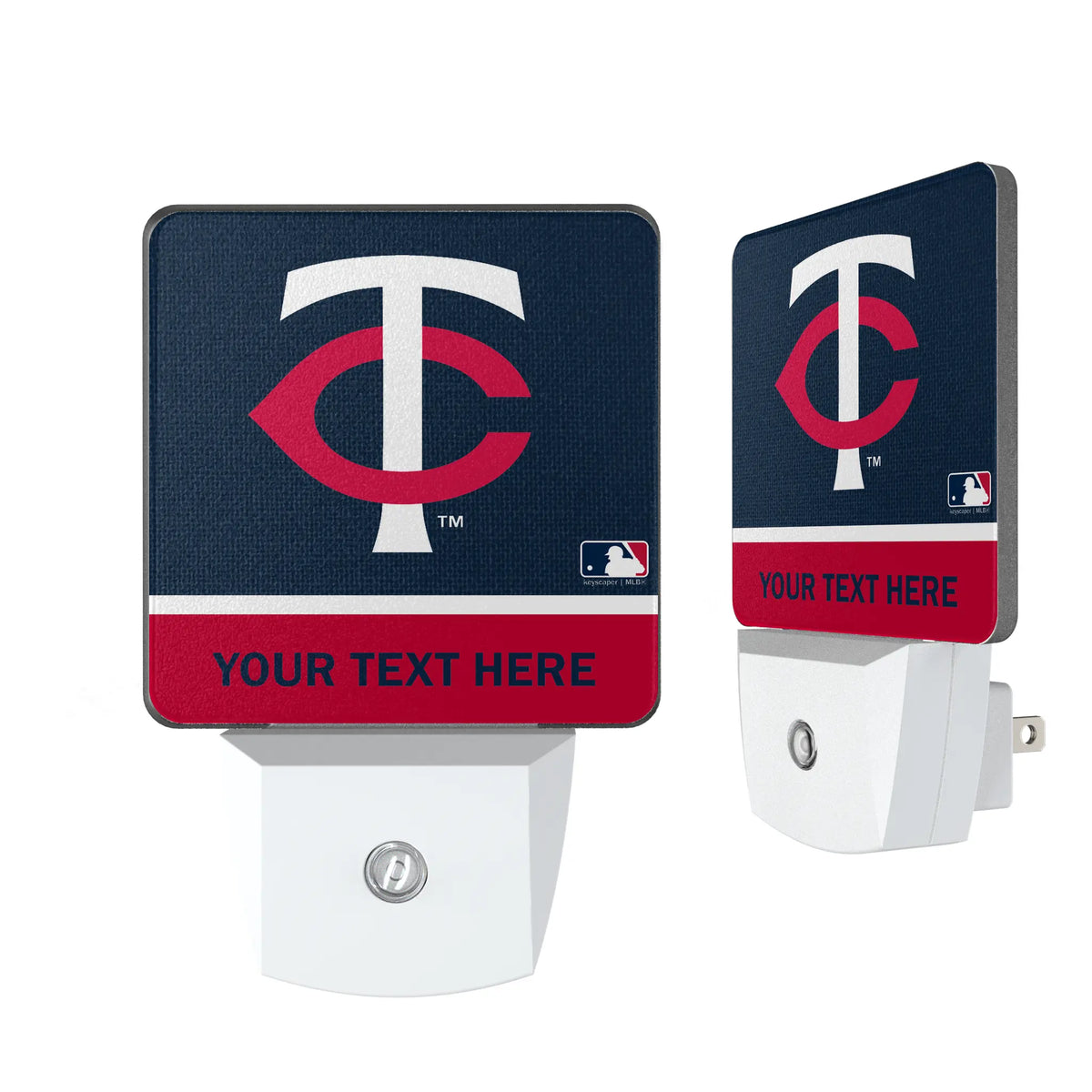 Minnesota Twins Personalized Endzone Solid Night Light 2-Pack
