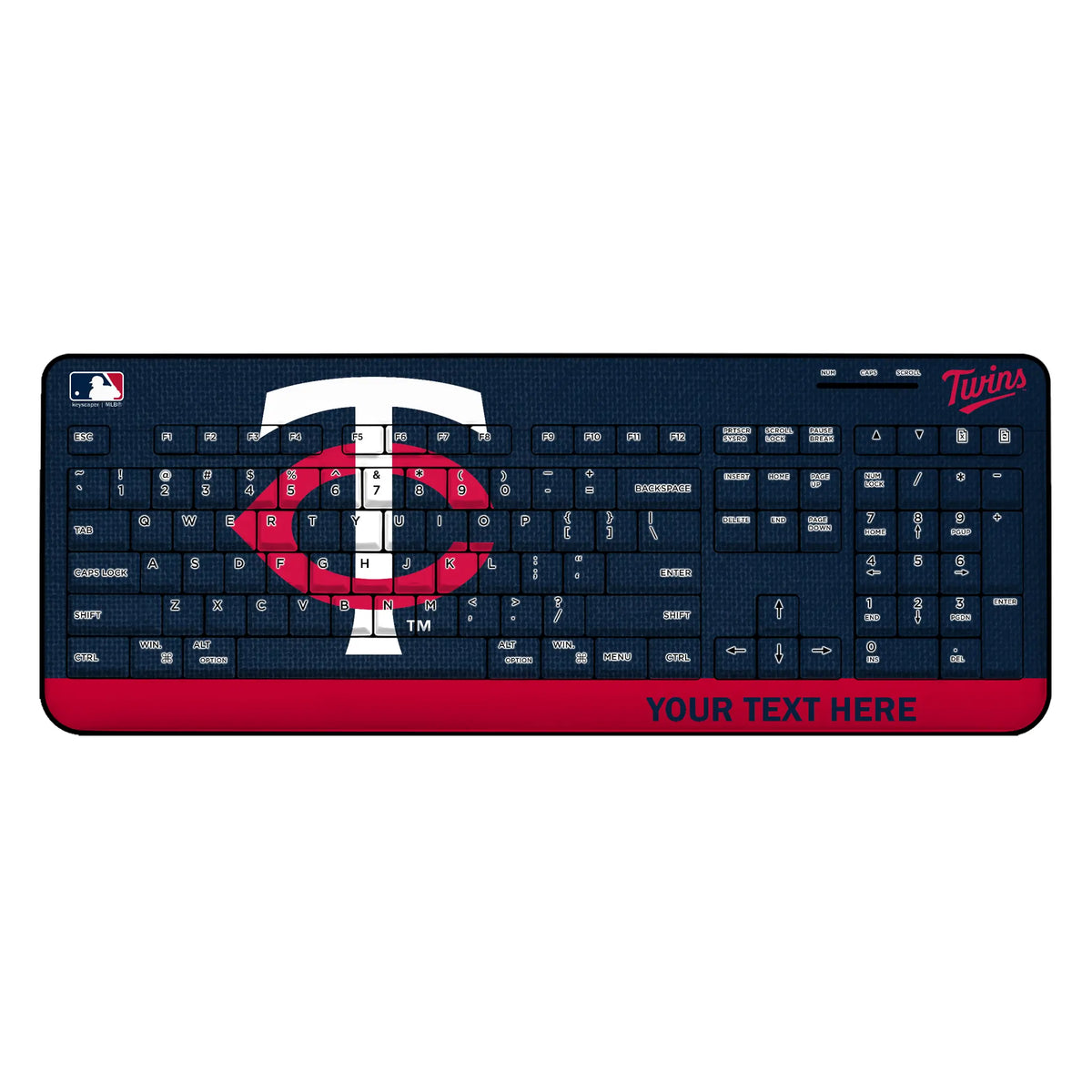 Minnesota Twins Personalized Endzone Solid Wireless USB Keyboard