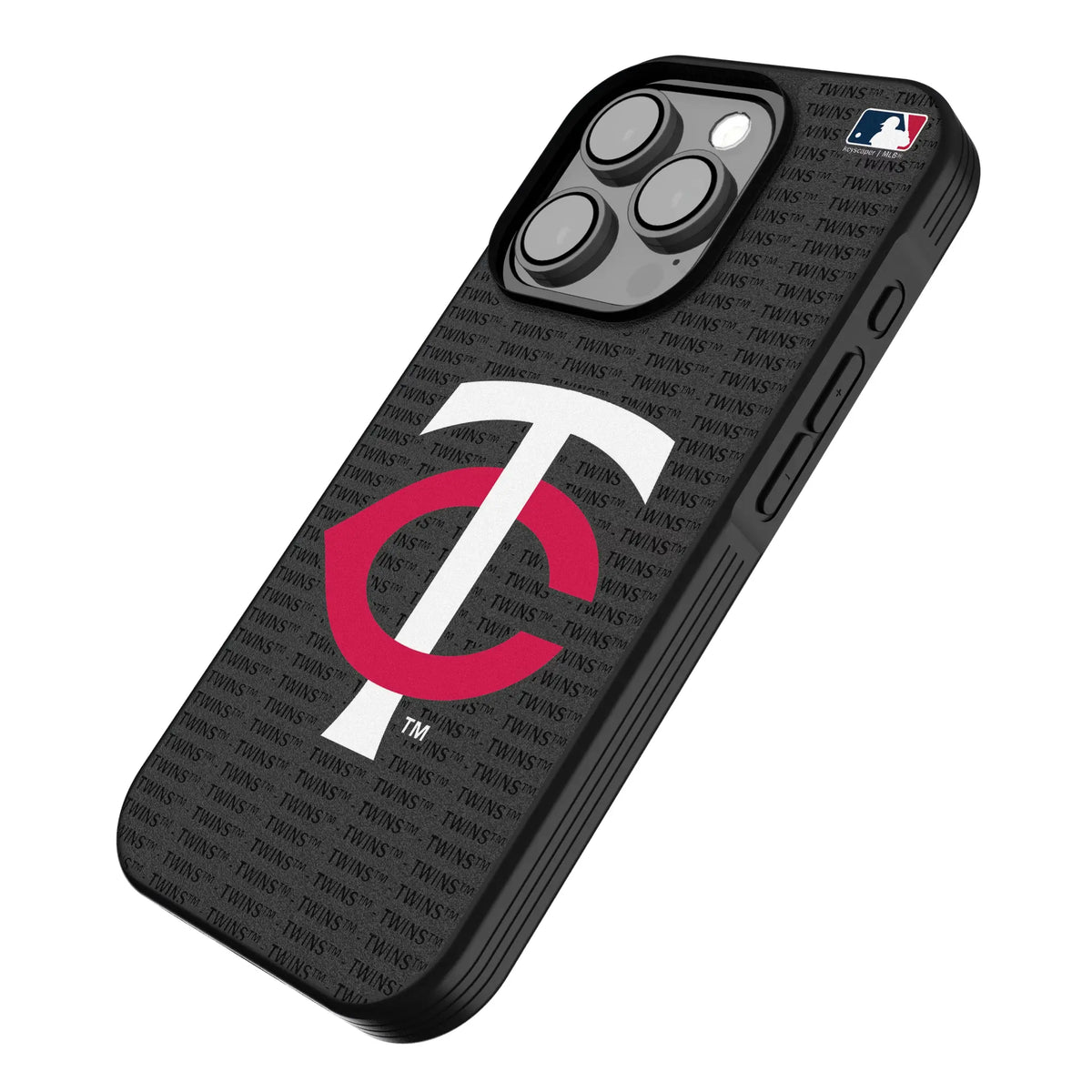 Minnesota Twins Text Backdrop iPhone Bump Phone Case for Apple iPhone - Isometric View