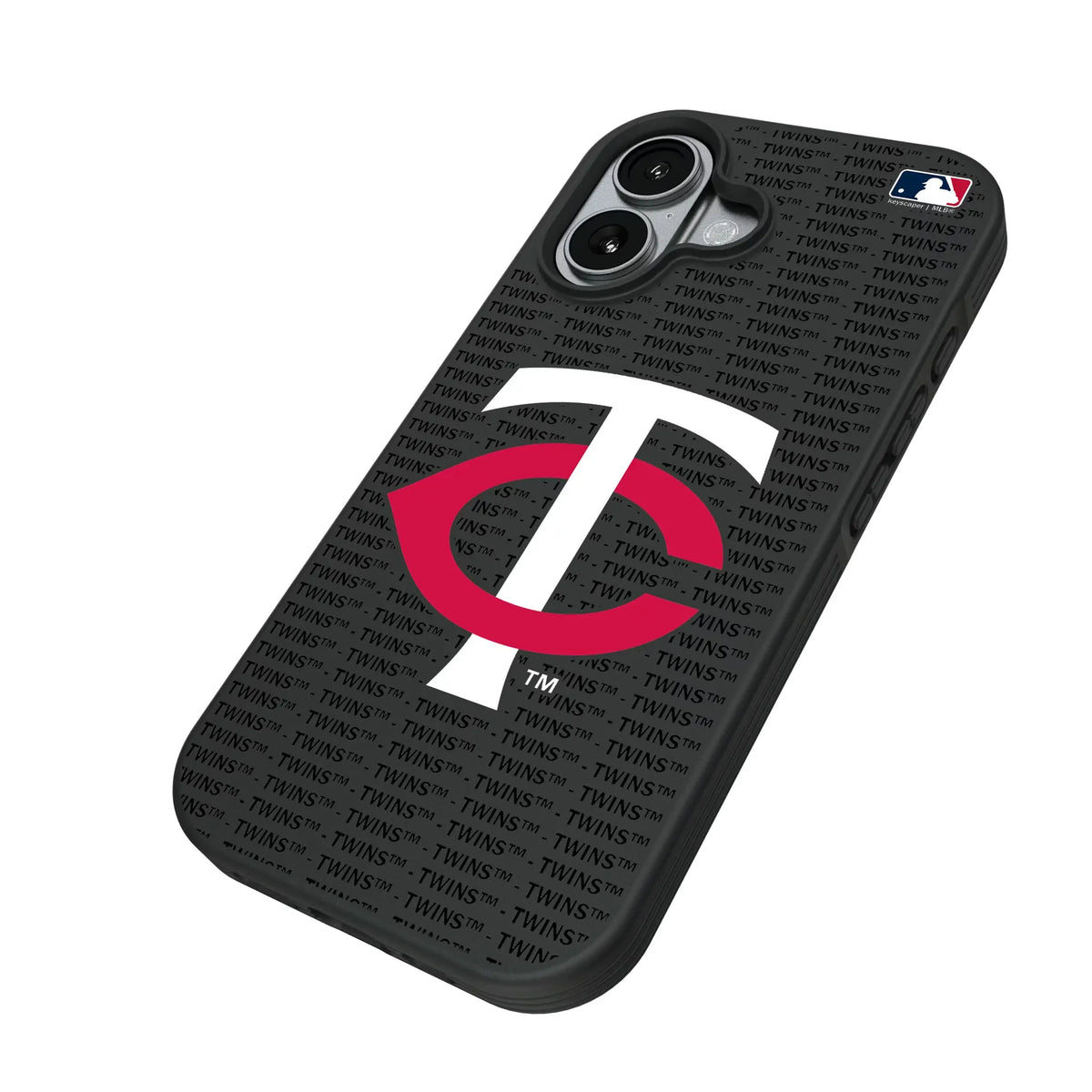 Minnesota Twins Text Backdrop iPhone Bump Phone Case for Apple iPhone - Isometric View#Device_iPhone 17