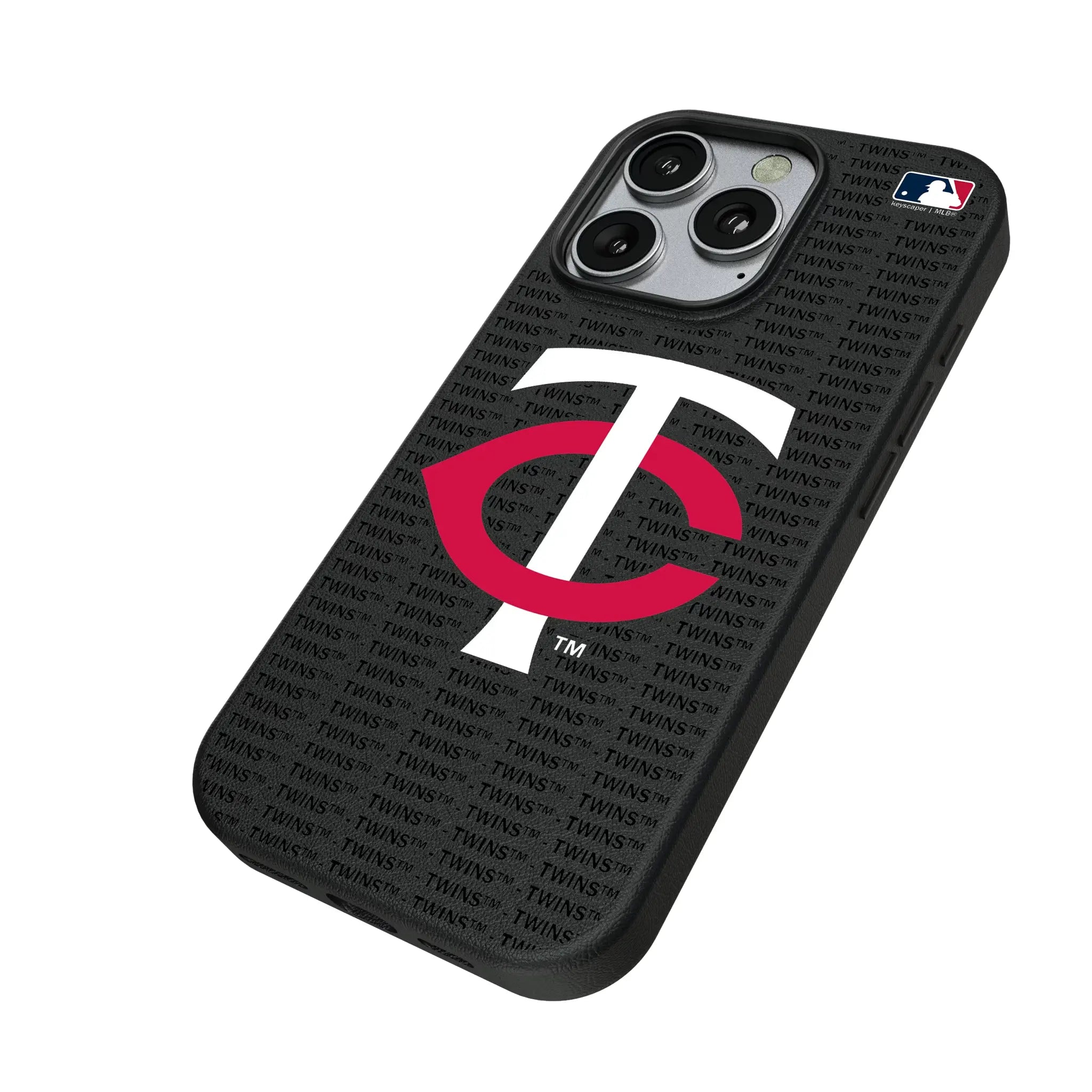 Minnesota Twins Text Backdrop iPhone MagSafe Compatible Phone Case for Apple iPhone - Isometric View