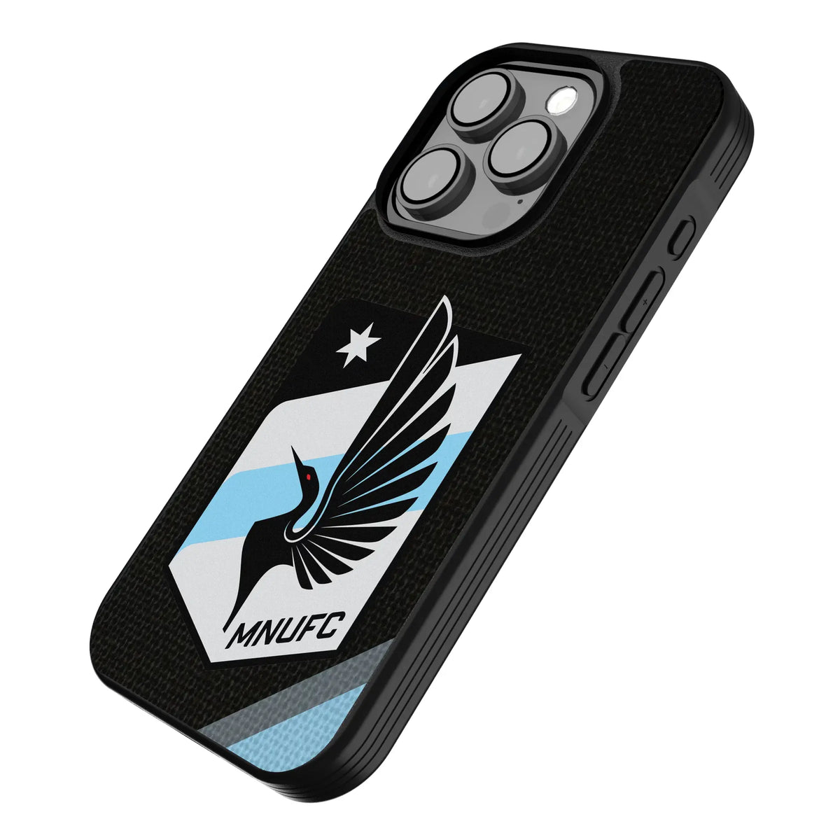 Minnesota United FC Diagonal Stripe iPhone Bump Phone Case for Apple iPhone - Isometric View
