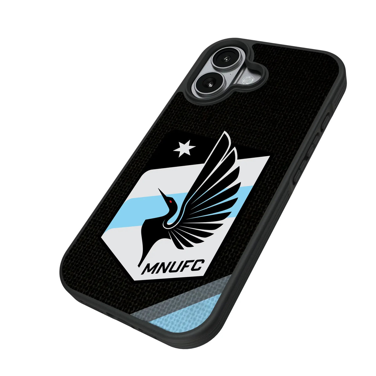 Minnesota United FC Diagonal Stripe iPhone Bump Phone Case for Apple iPhone - Isometric View#Device_iPhone 17
