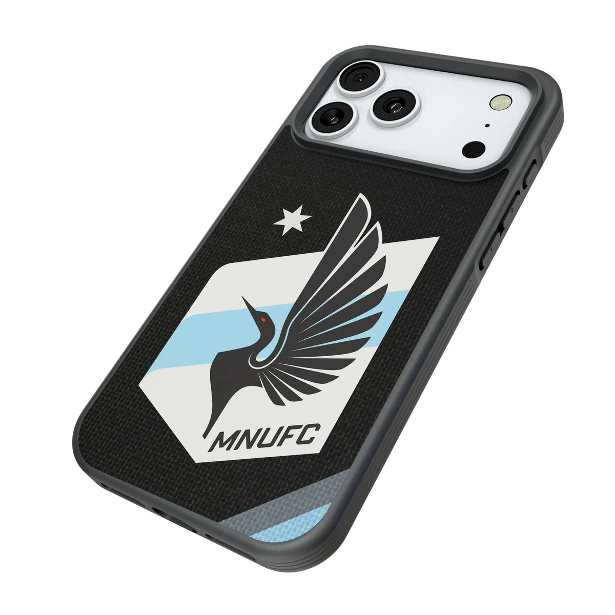 Minnesota United FC Diagonal Stripe iPhone Bump Phone Case for Apple iPhone - Isometric View#Device_iPhone 18 Pro Max