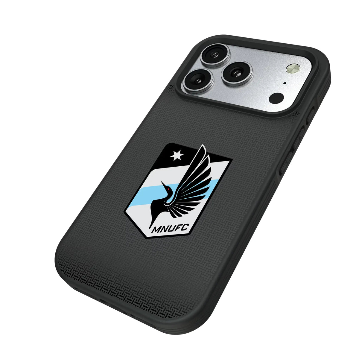 Minnesota United FC Linen iPhone Bump Phone Case for Apple iPhone - Isometric View#Device_iPhone 17 Pro