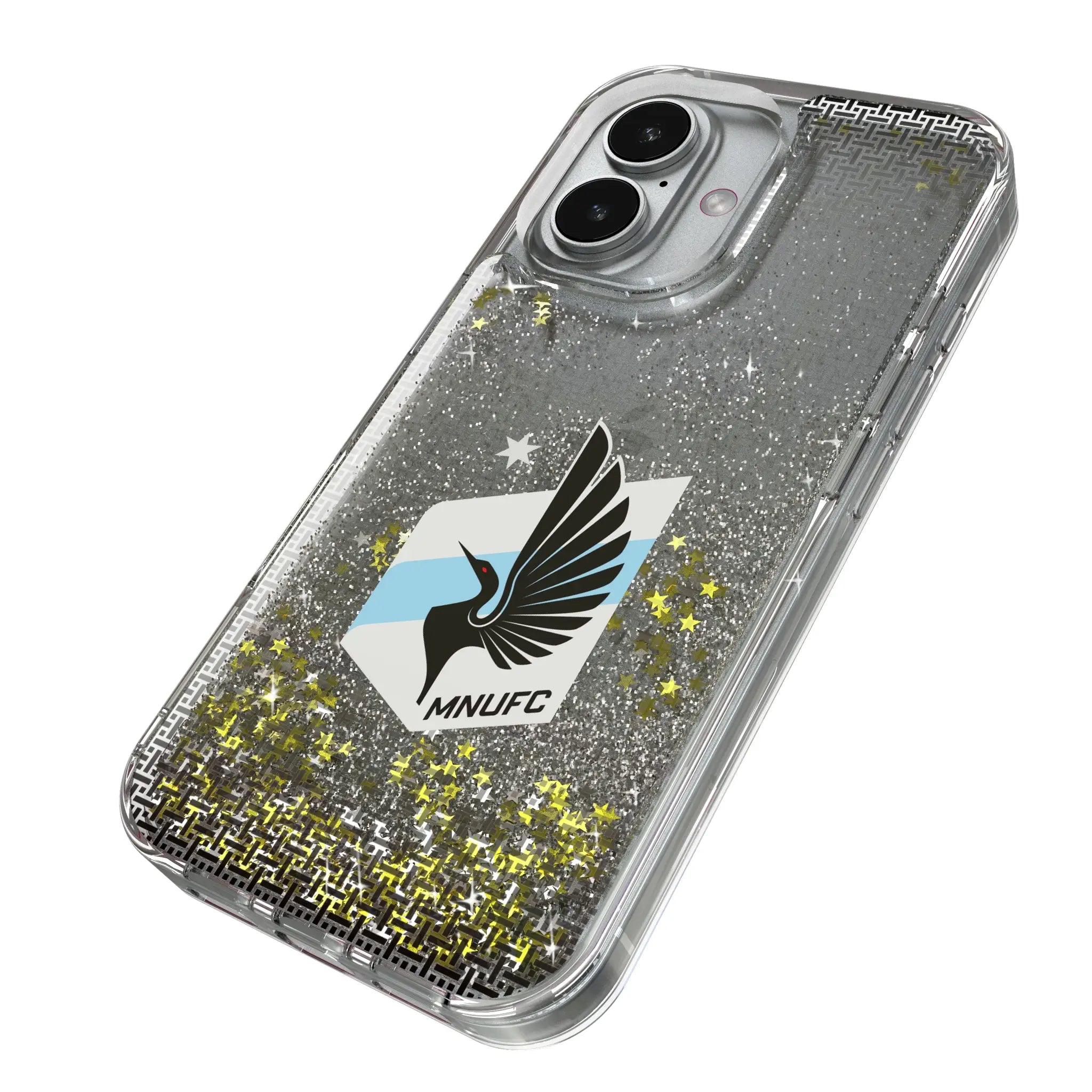Minnesota United FC Linen iPhone Glitter Phone Case for Apple iPhone - Isometric View