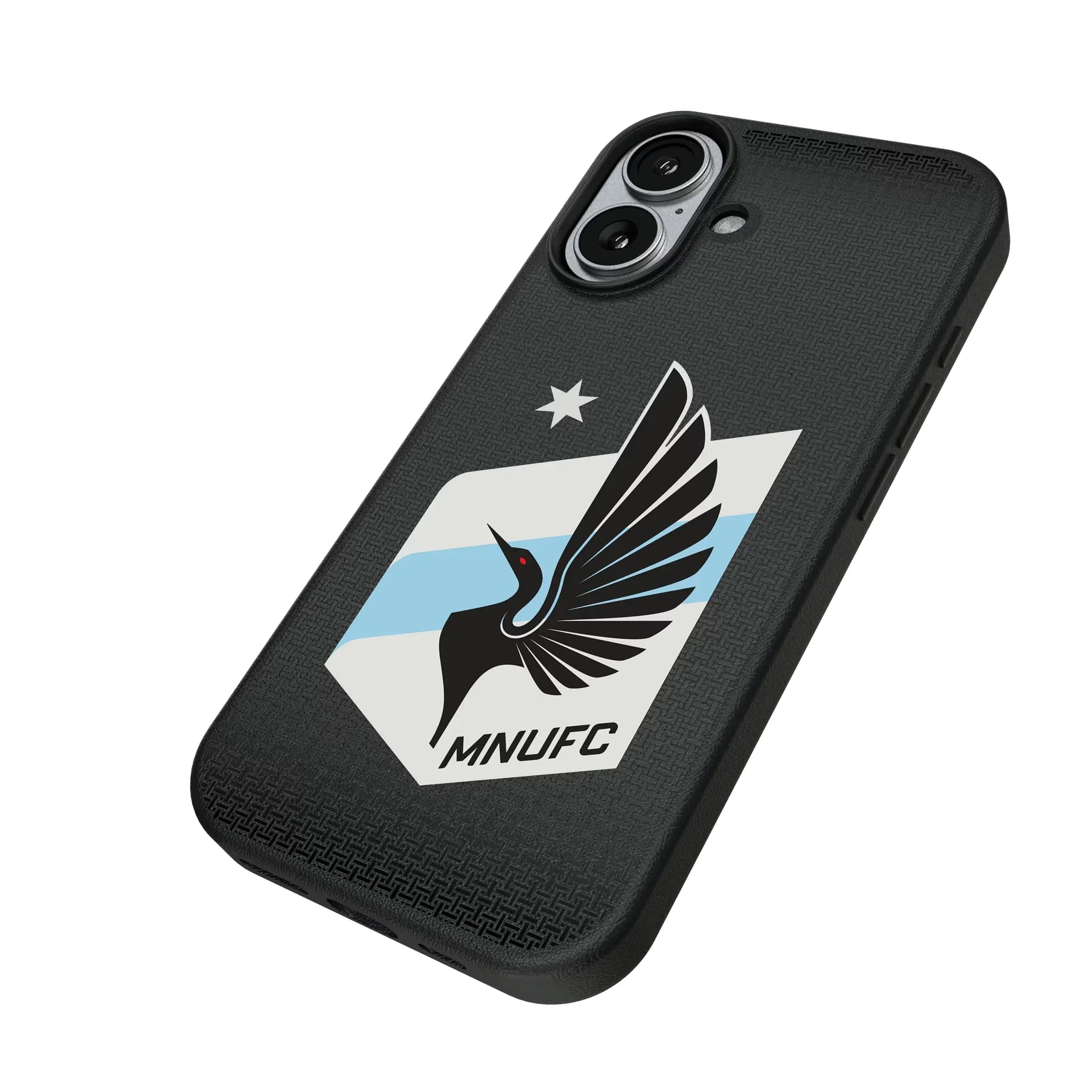 Minnesota United FC Linen iPhone MagSafe Compatible Phone Case for Apple iPhone - Isometric View#Device_iPhone 17