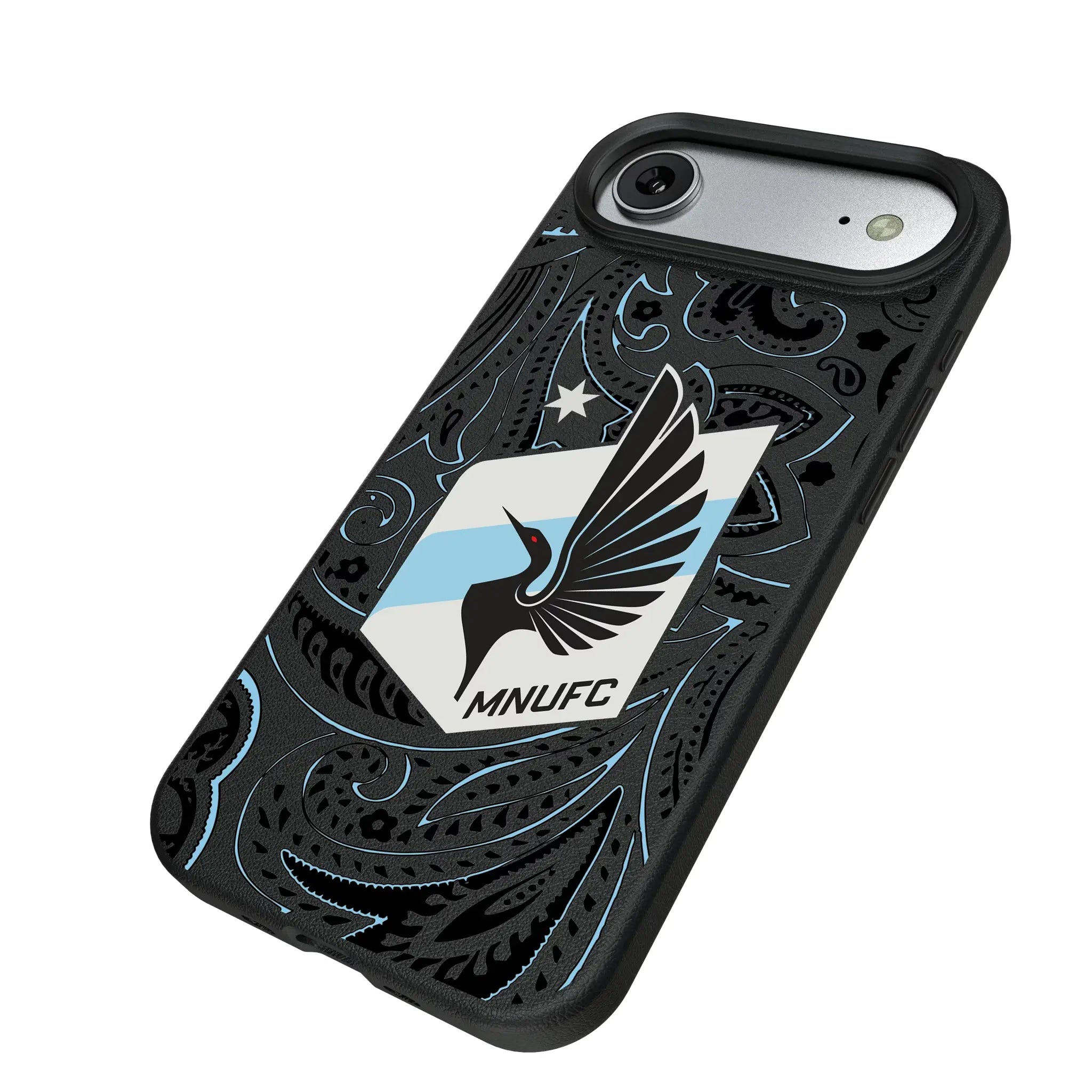 Minnesota United FC Paisley iPhone MagSafe Compatible Phone Case for Apple iPhone - Isometric View#Device_iPhone Air