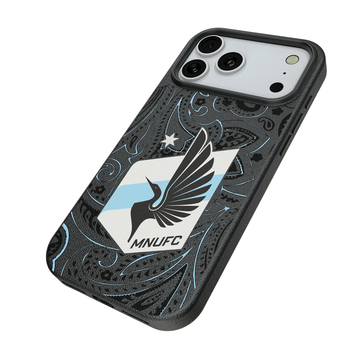 Minnesota United FC Paisley iPhone MagSafe Compatible Phone Case for Apple iPhone - Isometric View#Device_iPhone 18 Pro Max
