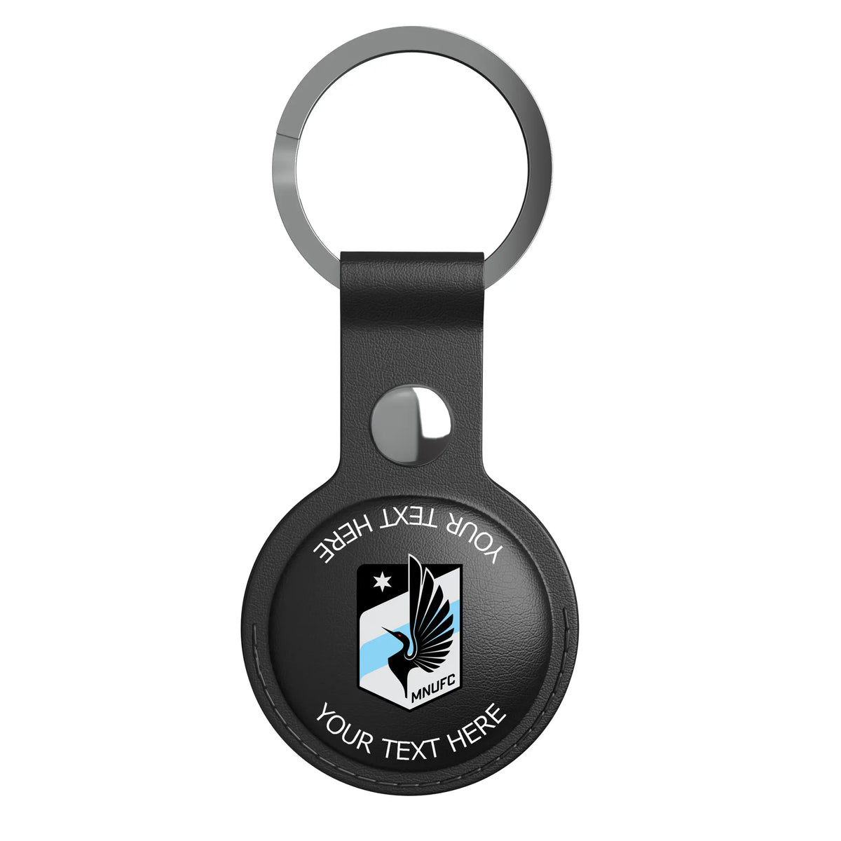 Minnesota United FC Personalized Insignia AirTag Black Airtag Holder