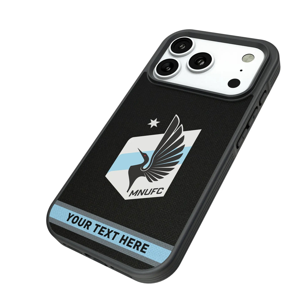 Minnesota United FC Personalized Stripe iPhone Bump Phone Case for Apple iPhone - Isometric View#Device_iPhone 18 Pro