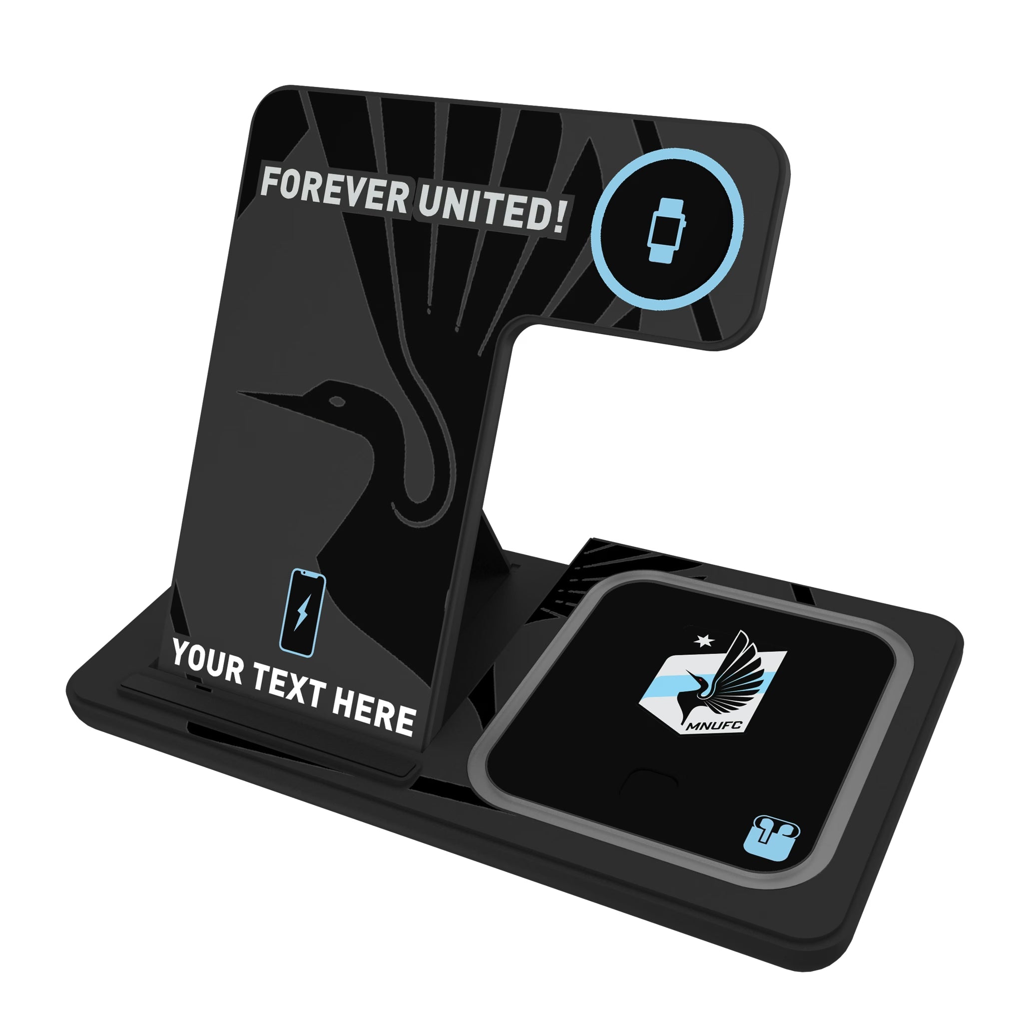 Minnesota United FC Personalized Tilt 3 in 1 Charging Station