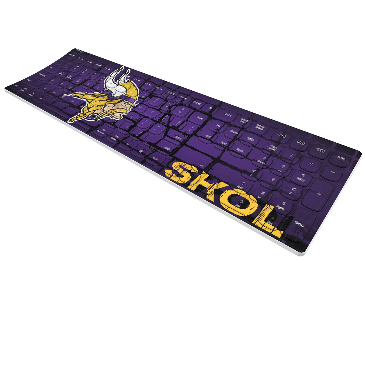 Minnesota Vikings Brick KKB605 Curved Wireless Keyboard - Isometric View