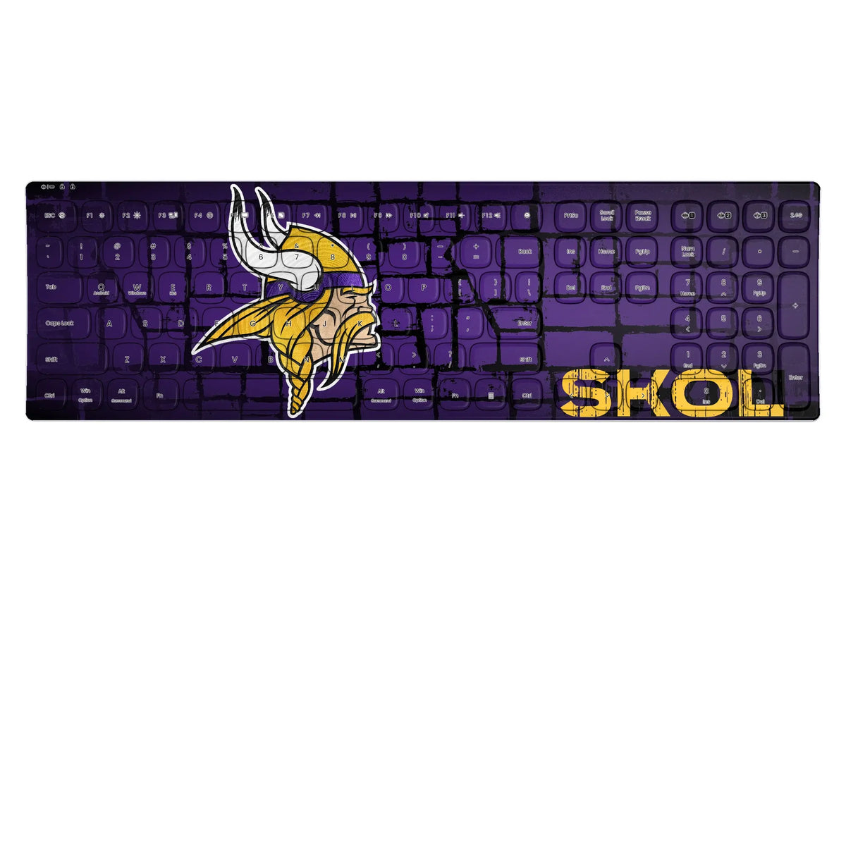 Minnesota Vikings Brick KKB605 Curved Wireless Keyboard