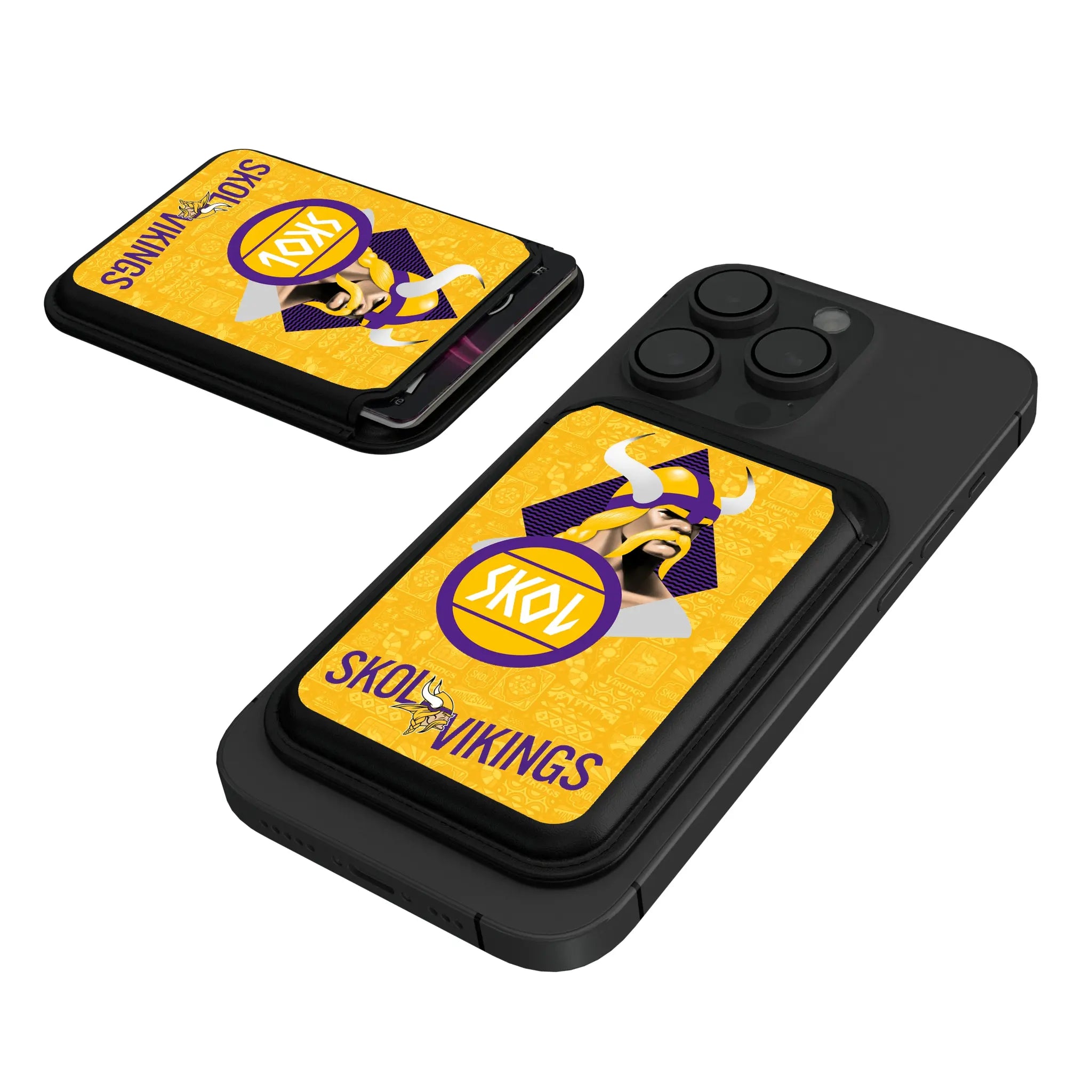 Minnesota Vikings Deco Black Magnetic Credit Card Wallet