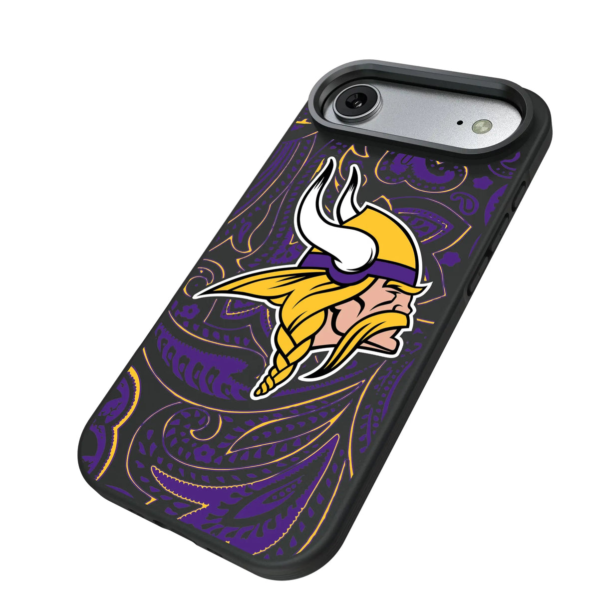 Minnesota Vikings Paisley iPhone Bump Phone Case for Apple iPhone - Isometric View#Device_iPhone Air