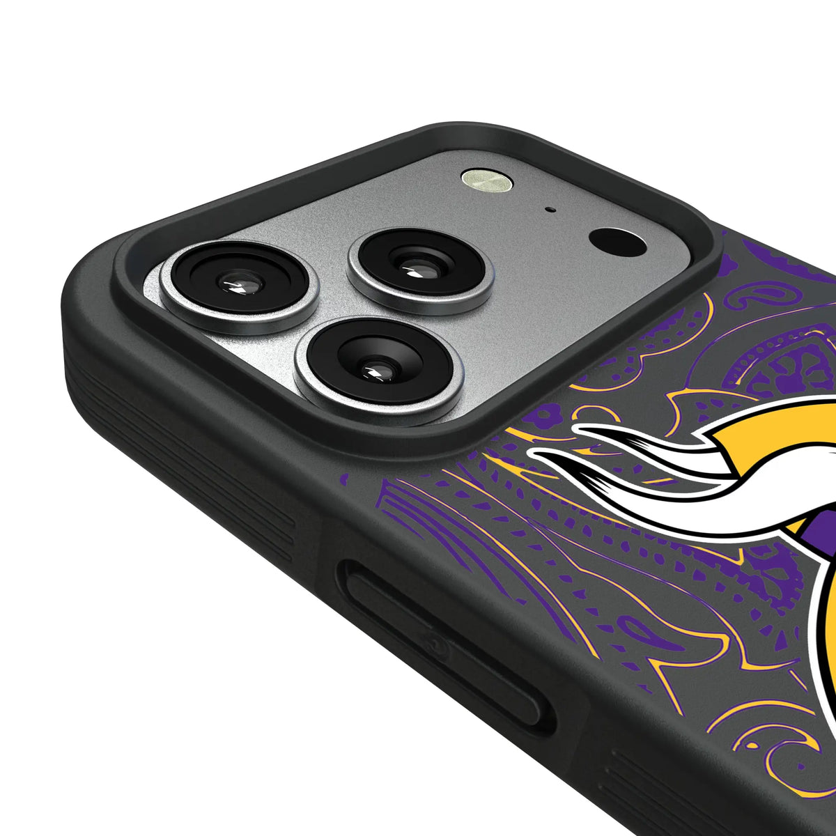 Minnesota Vikings Paisley iPhone Bump Phone Case for Apple iPhone - Detail#Device_iPhone 17 Pro
