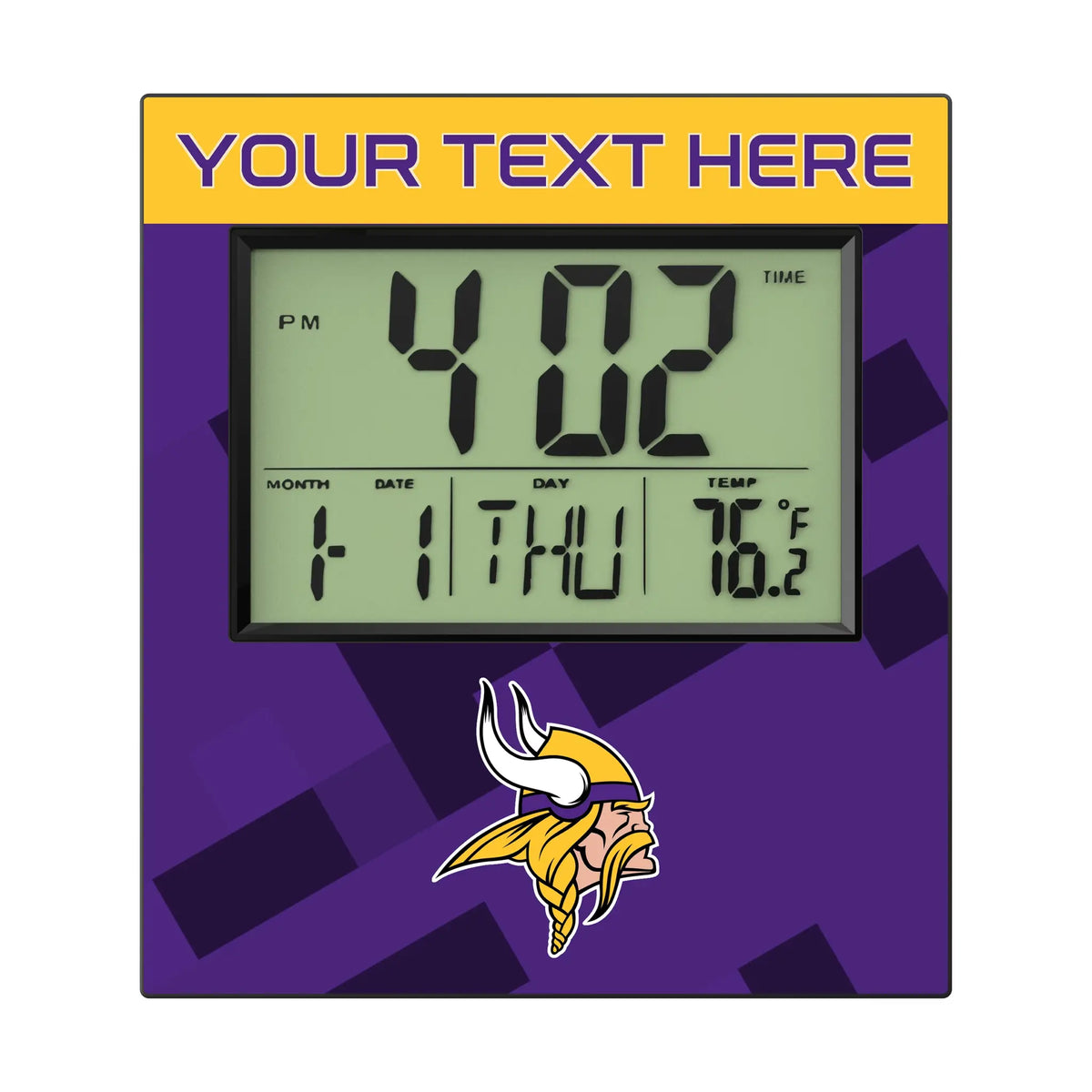 Minnesota Vikings Personalized Color Block Wall Clock