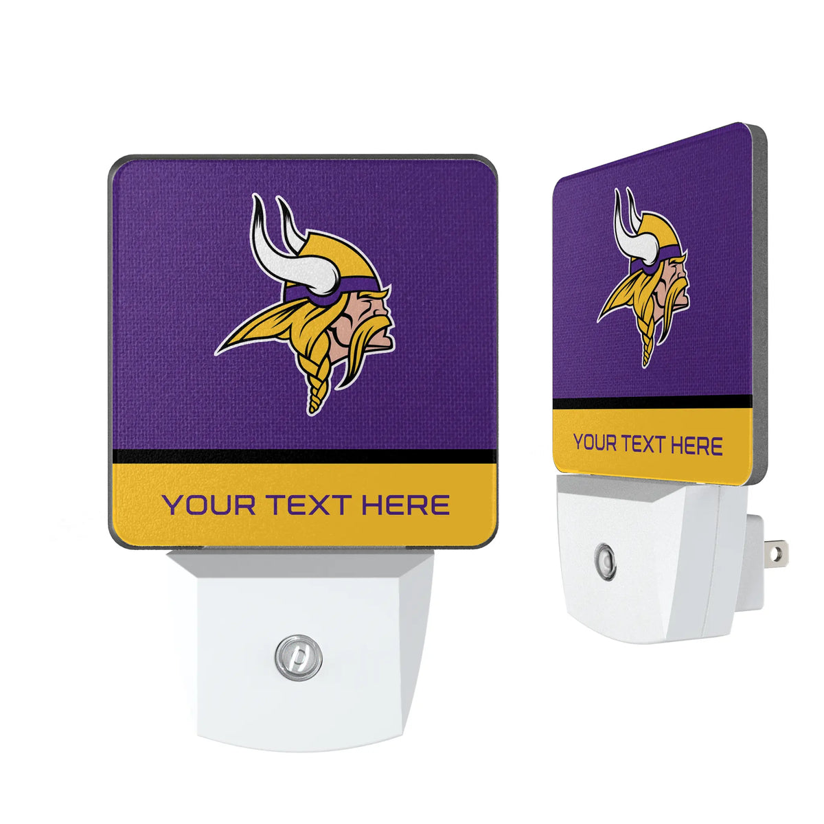 Minnesota Vikings Personalized Endzone Solid Night Light 2-Pack
