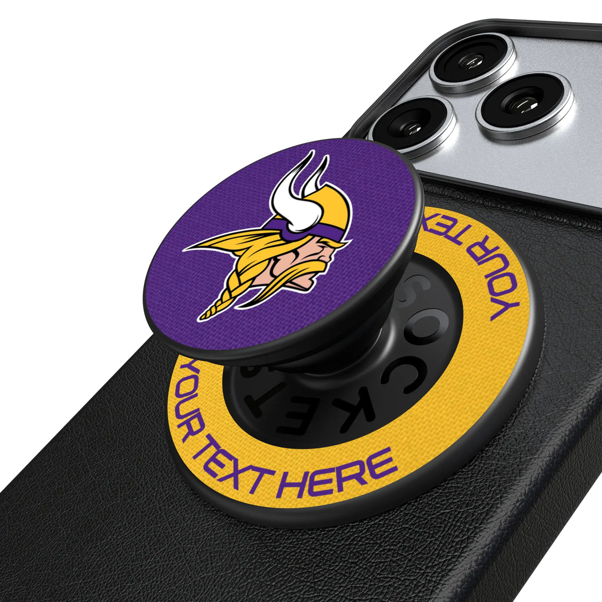 Minnesota Vikings Personalized Endzone Solid Popsockets Round Magnetic