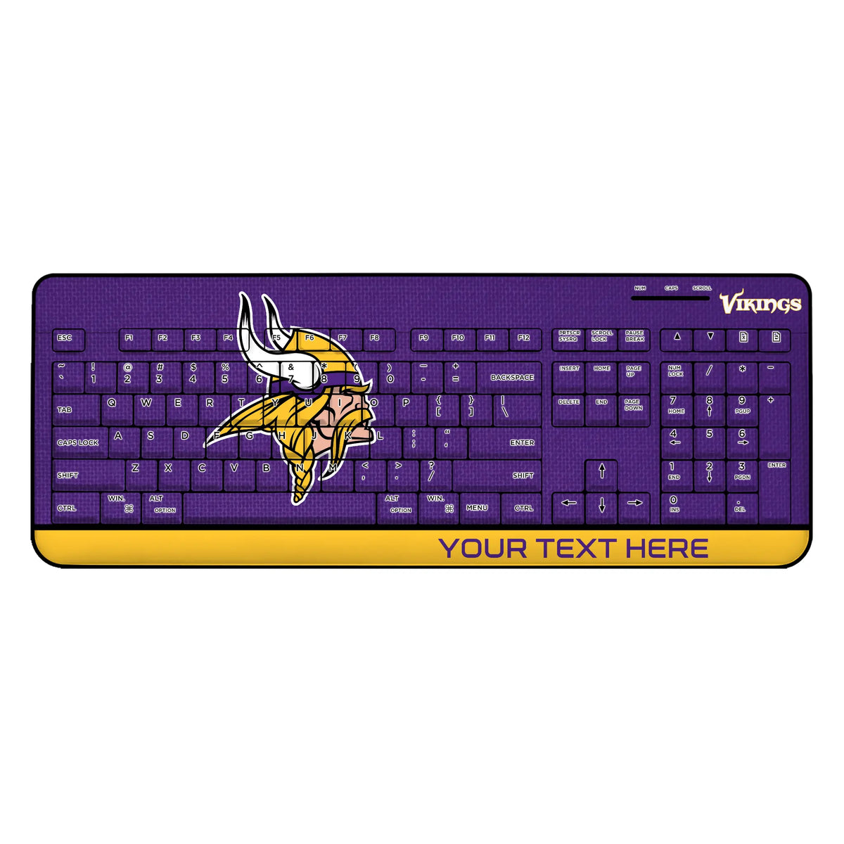 Minnesota Vikings Personalized Endzone Solid Wireless USB Keyboard