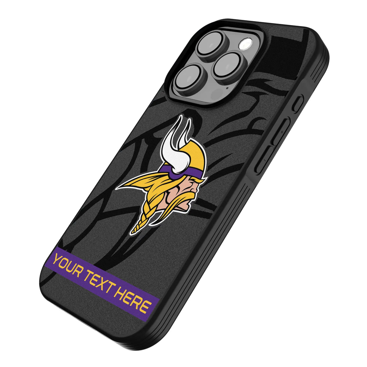 Minnesota Vikings Personalized Tilt iPhone Bump Phone Case for Apple iPhone - Isometric View