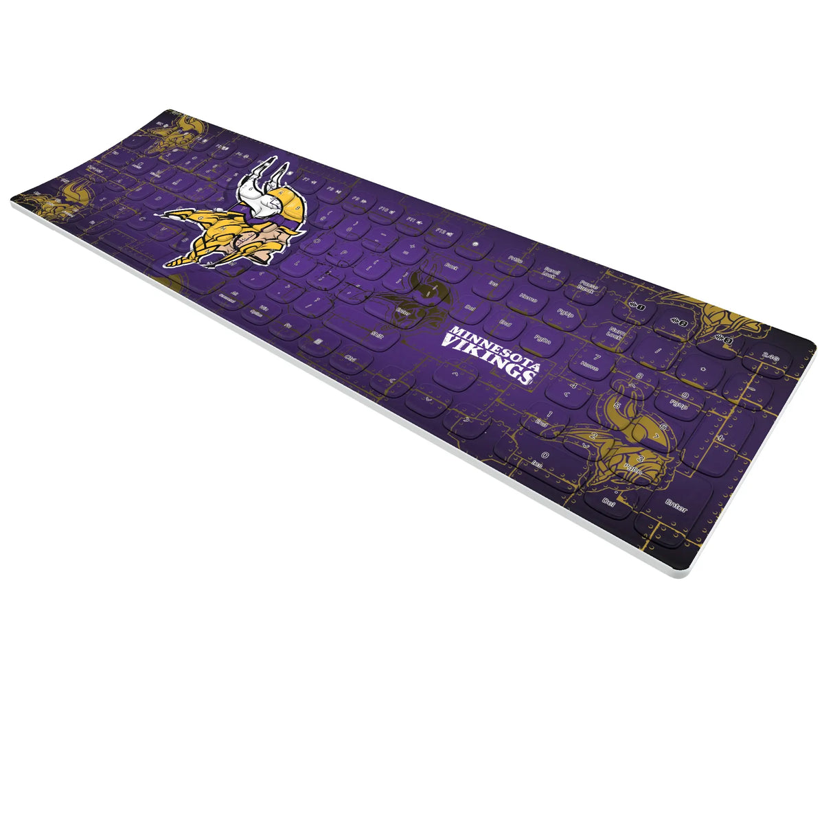 Minnesota Vikings Rivet KKB605 Curved Wireless Keyboard - Isometric View