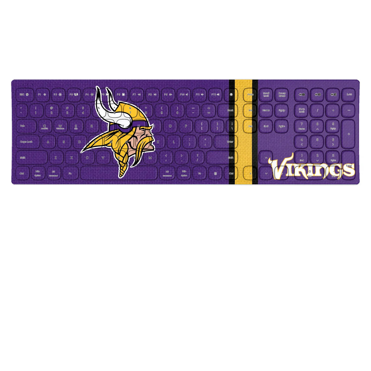 Minnesota Vikings Stripe KKB605 Curved Wireless Keyboard