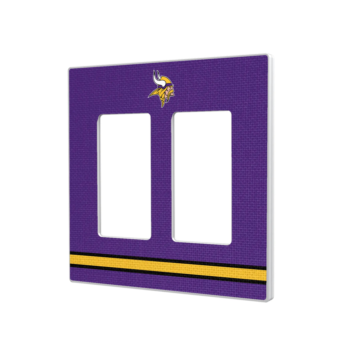 Minnesota Vikings Stripe Hidden-Screw Light Switch Plate#Style_Double Rocker