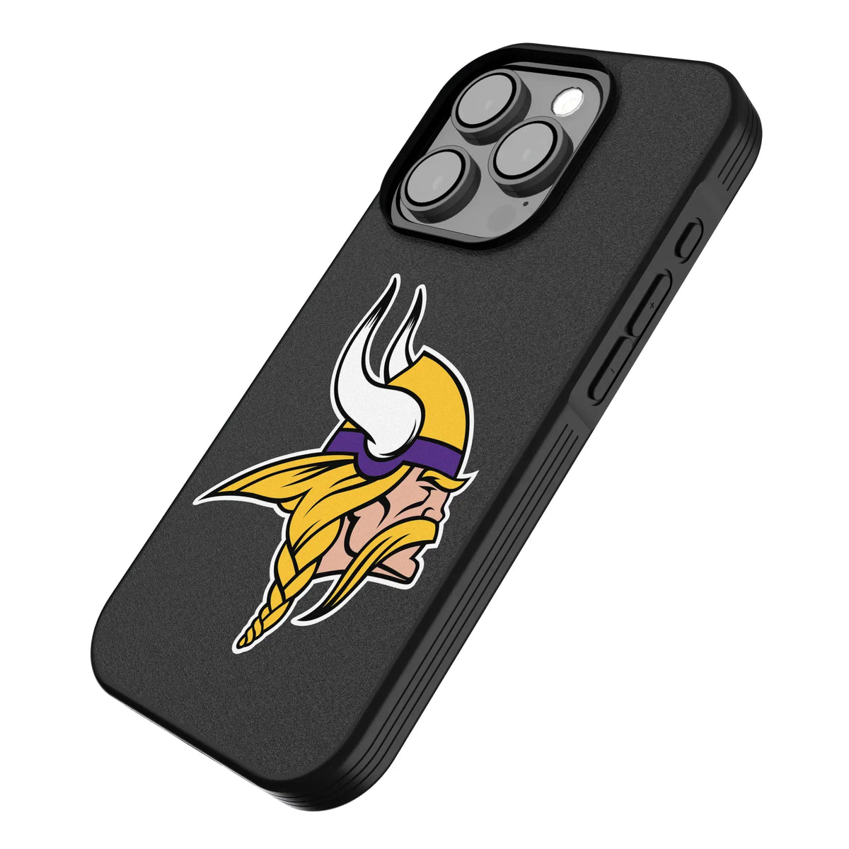 Minnesota Vikings Text Backdrop iPhone Bump Phone Case for Apple iPhone - Isometric View