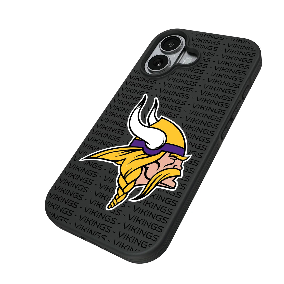 Minnesota Vikings Text Backdrop iPhone Bump Phone Case for Apple iPhone - Isometric View#Device_iPhone 17