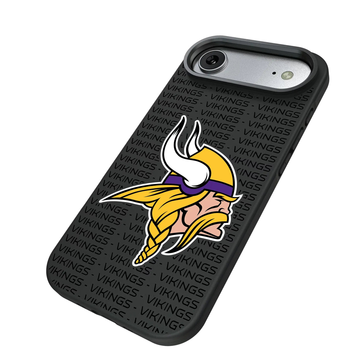 Minnesota Vikings Text Backdrop iPhone Bump Phone Case for Apple iPhone - Isometric View#Device_iPhone Air