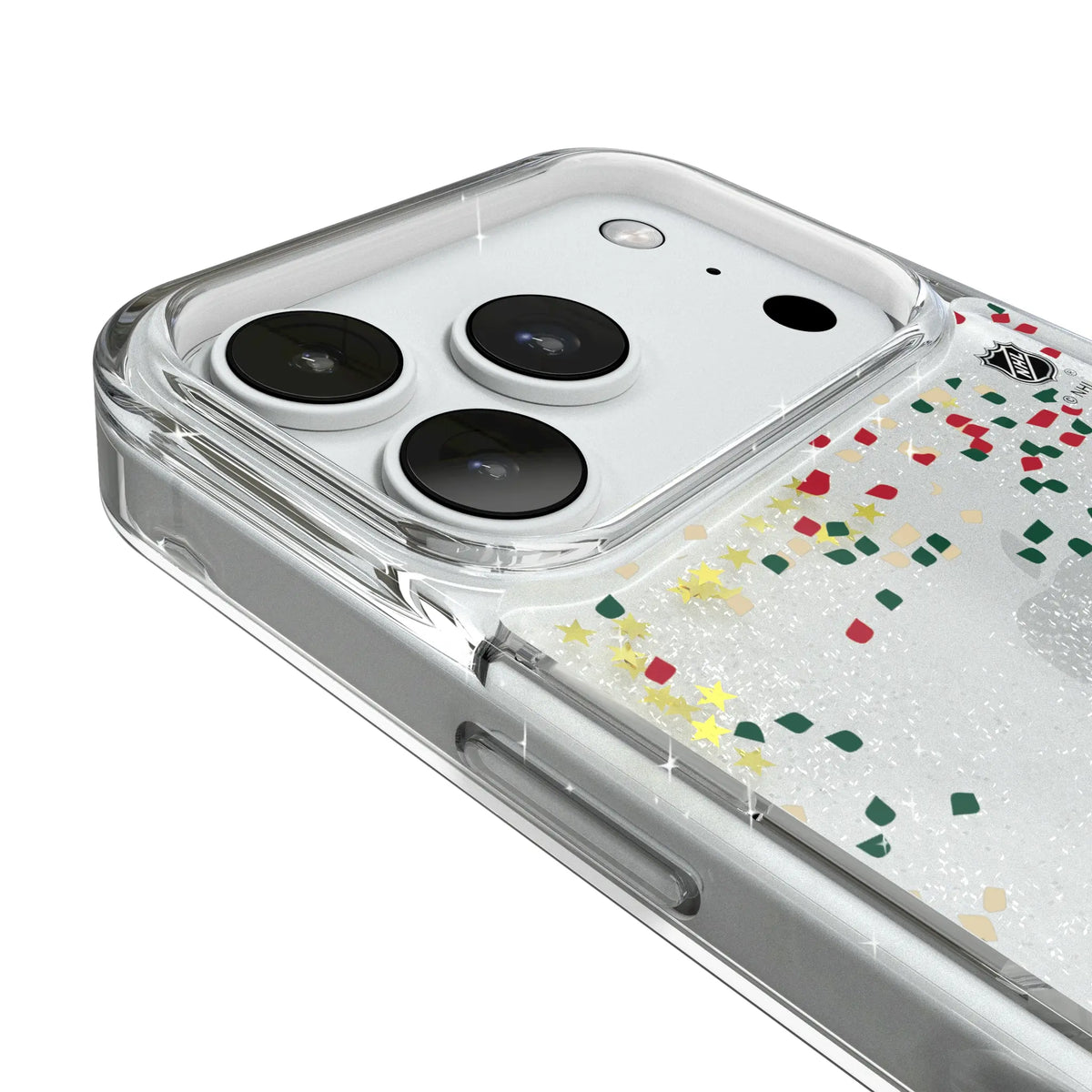 Minnesota Wild Confetti iPhone Glitter Phone Case for Apple iPhone - Detail#Device_iPhone 18 Pro