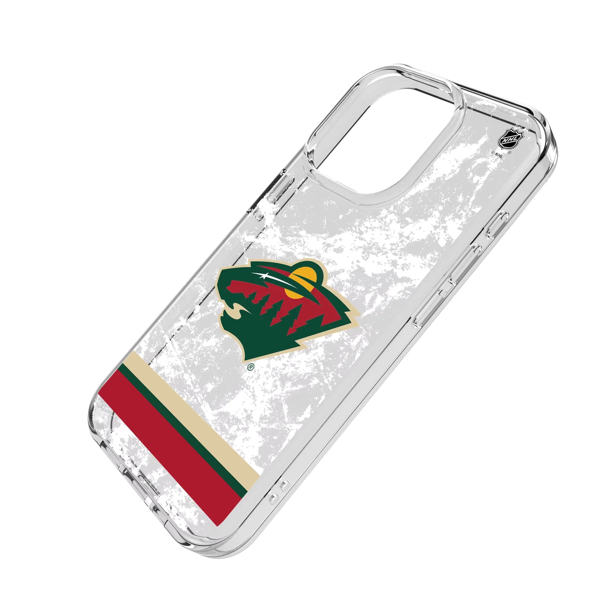 Minnesota Wild Ice Stripe iPhone Clear Phone Case for Apple iPhone - Isometric View