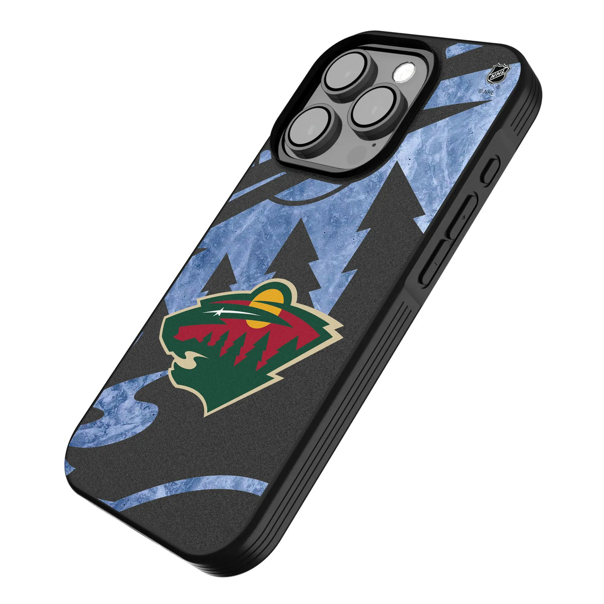 Minnesota Wild Ice Tilt iPhone Bump Phone Case for Apple iPhone - Isometric View