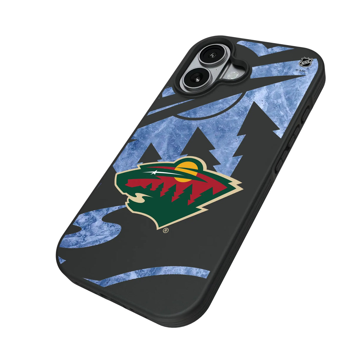 Minnesota Wild Ice Tilt iPhone Bump Phone Case for Apple iPhone - Isometric View#Device_iPhone 17