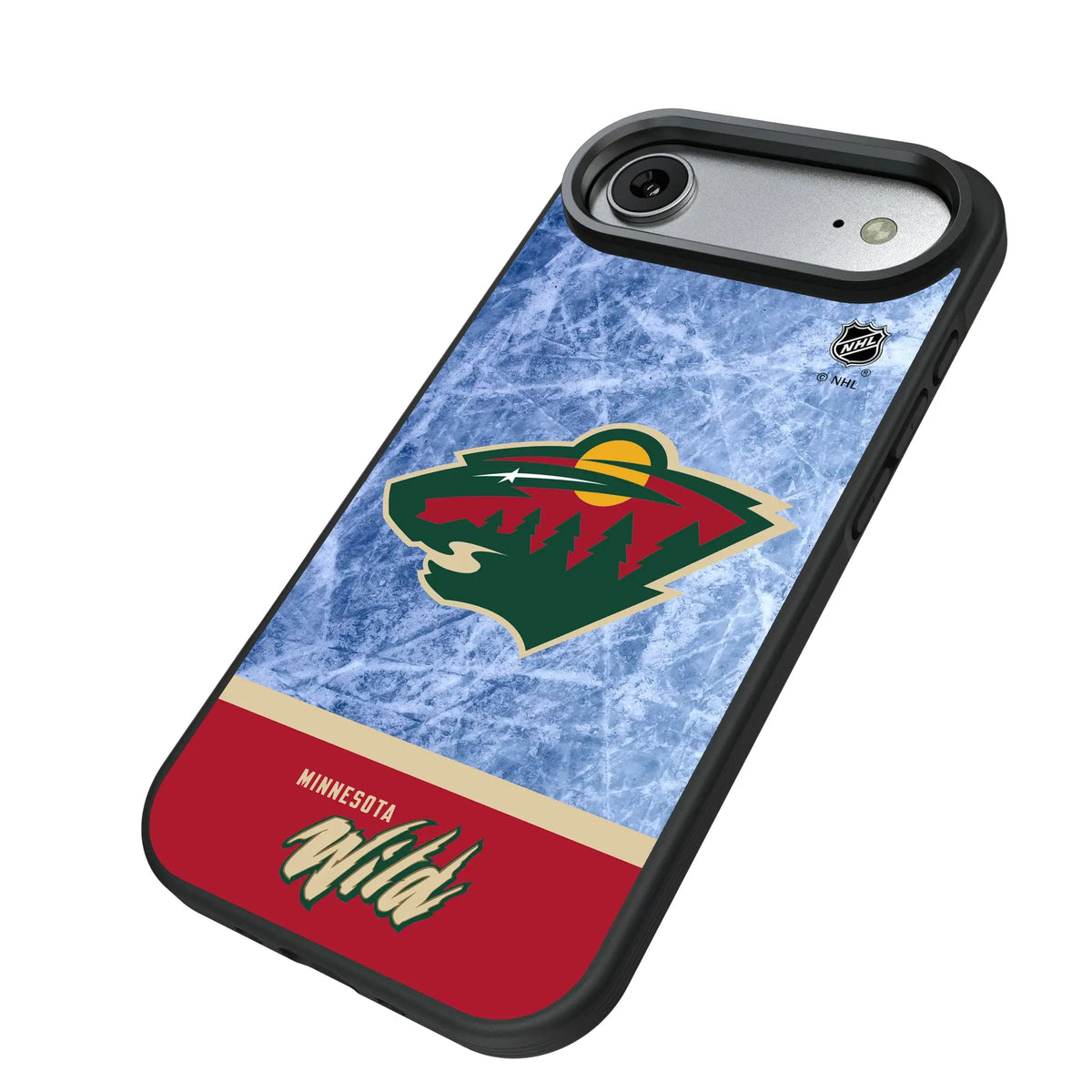 Minnesota Wild Ice Wordmark iPhone Bump Phone Case for Apple iPhone - Isometric View#Device_iPhone Air