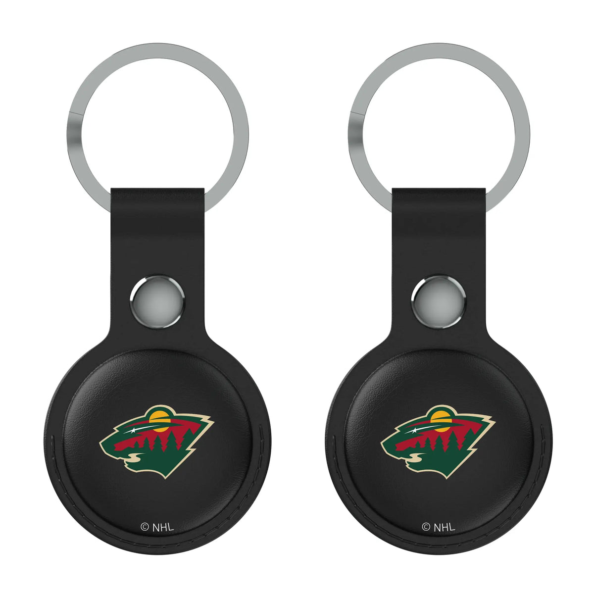 Minnesota Wild Insignia AirTag Black Airtag Holder 2-Pack