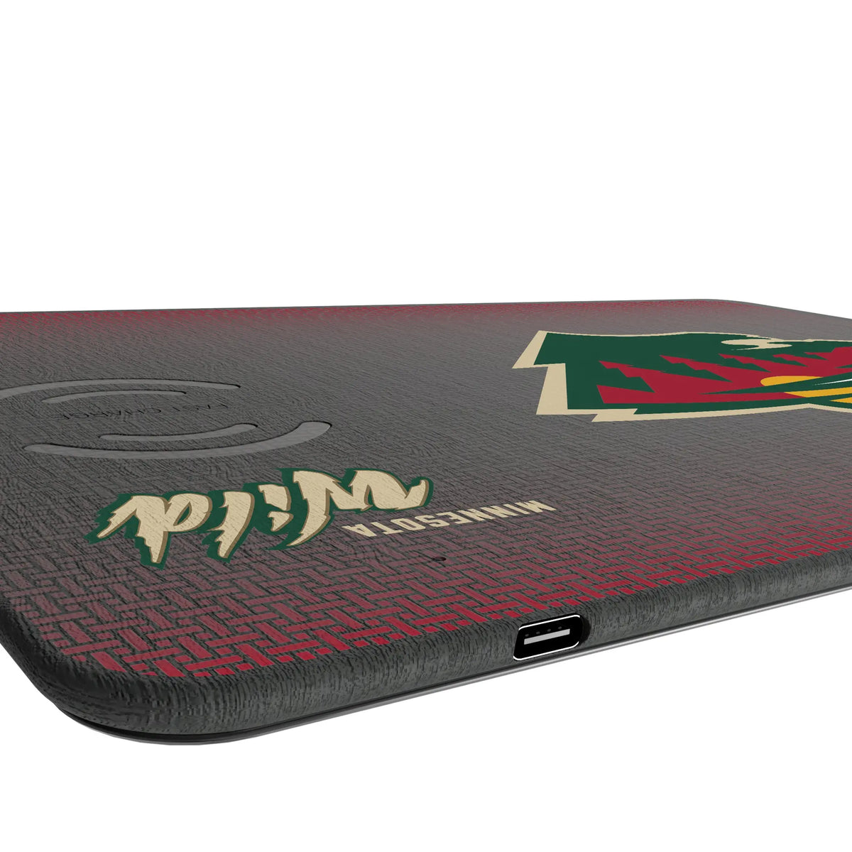Minnesota Wild Linen 15-Watt Wireless Charger and Mouse Pad