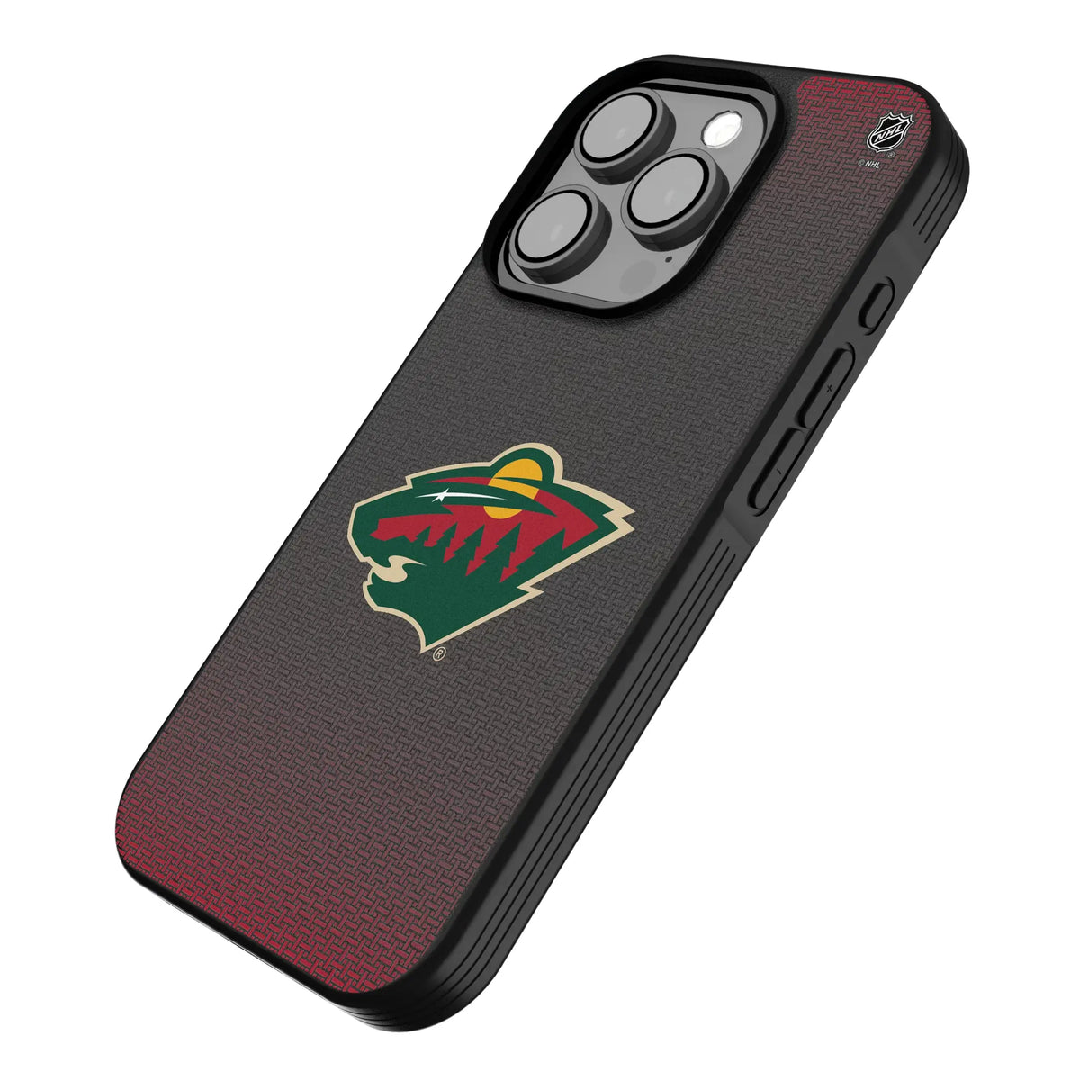 Minnesota Wild Linen iPhone Bump Phone Case for Apple iPhone - Isometric View