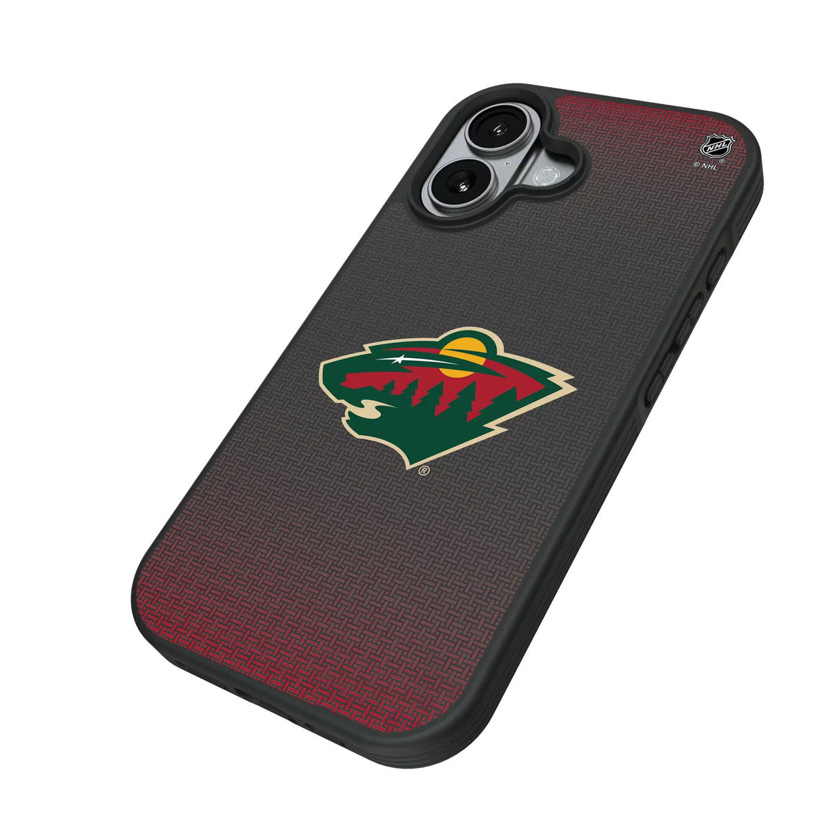 Minnesota Wild Linen iPhone Bump Phone Case for Apple iPhone - Isometric View#Device_iPhone 17