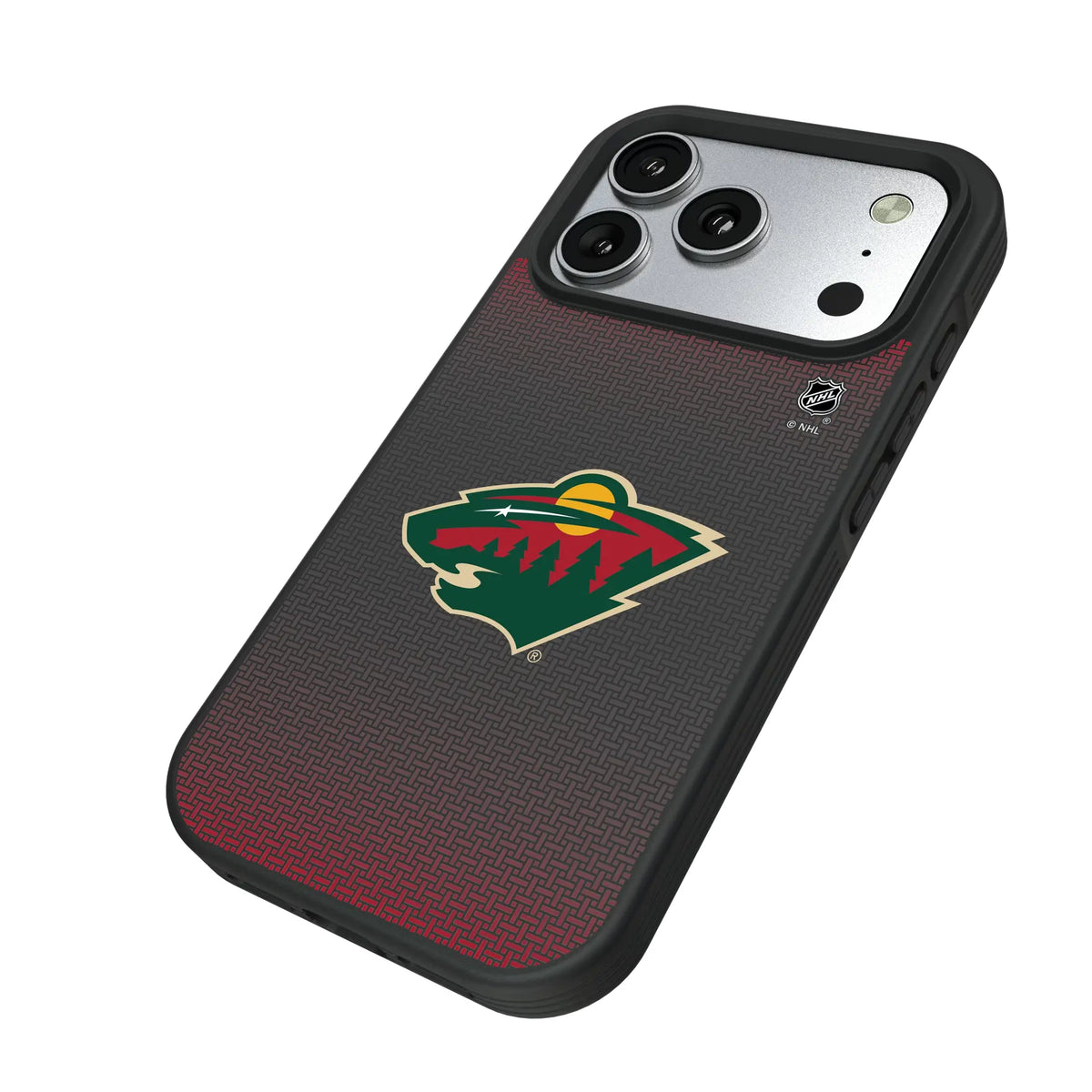 Minnesota Wild Linen iPhone Bump Phone Case for Apple iPhone - Isometric View#Device_iPhone 17 Pro