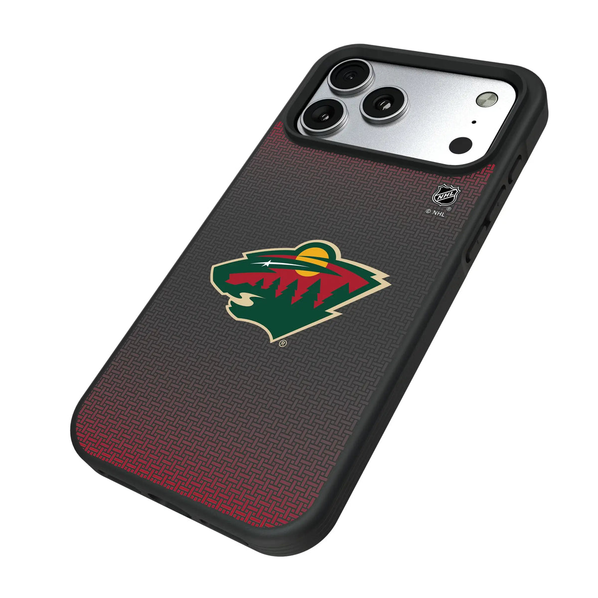 Minnesota Wild Linen iPhone Bump Phone Case for Apple iPhone - Isometric View#Device_iPhone 17 Pro Max