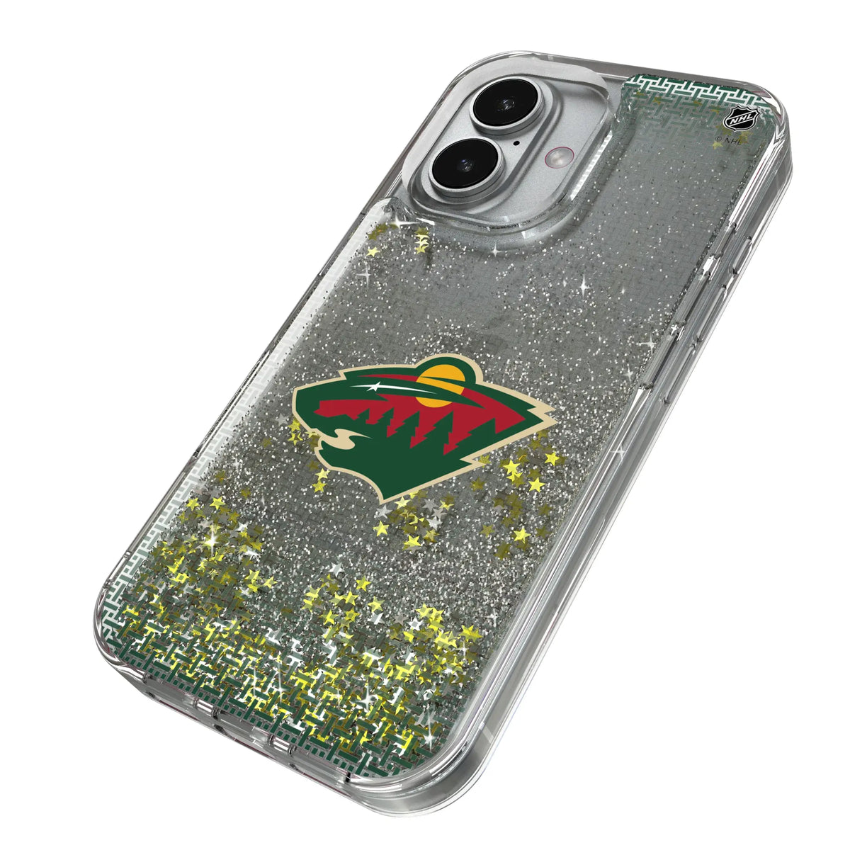 Minnesota Wild Linen iPhone Glitter Phone Case for Apple iPhone - Isometric View#Device_iPhone 17
