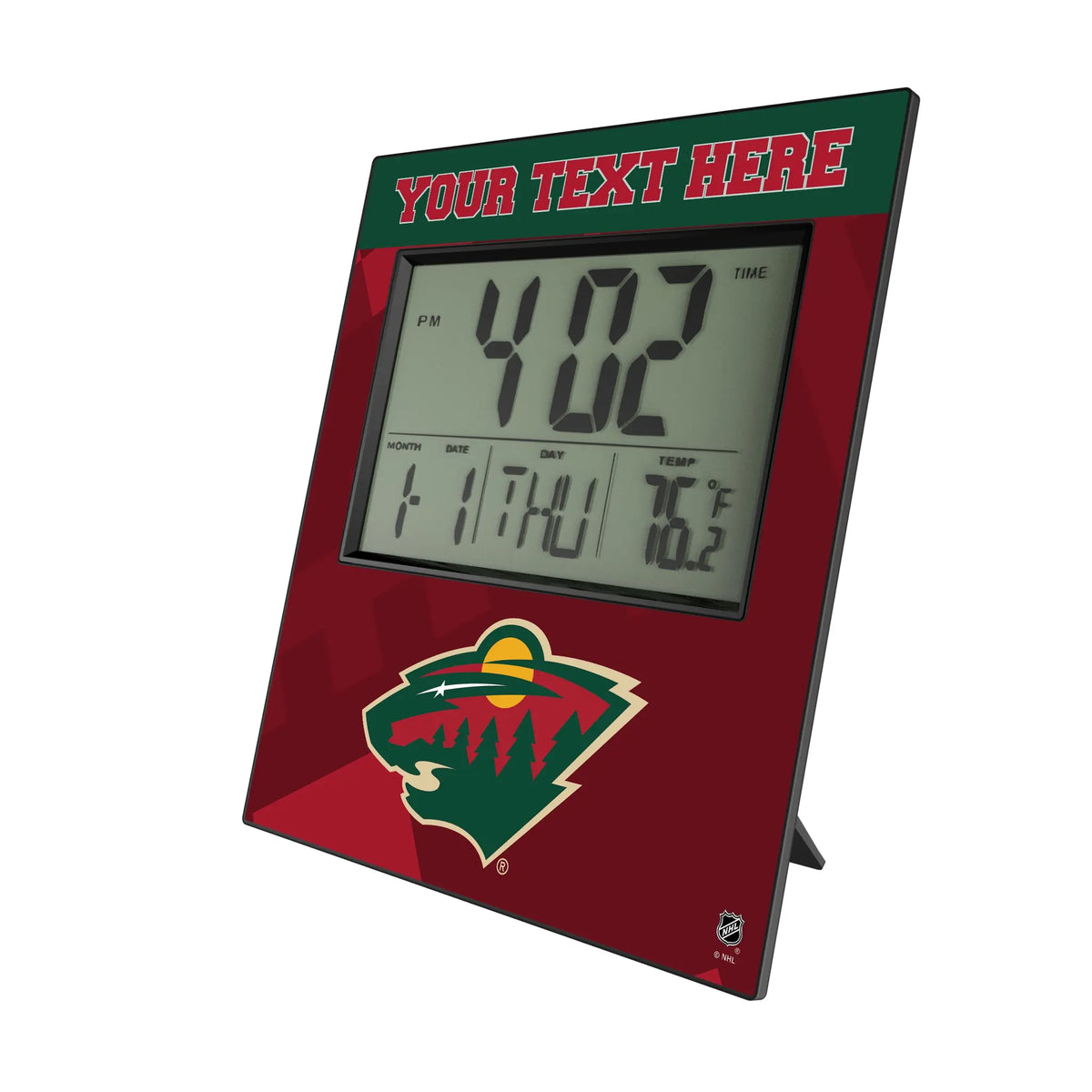 Minnesota Wild Personalized Color Block Wall Clock
