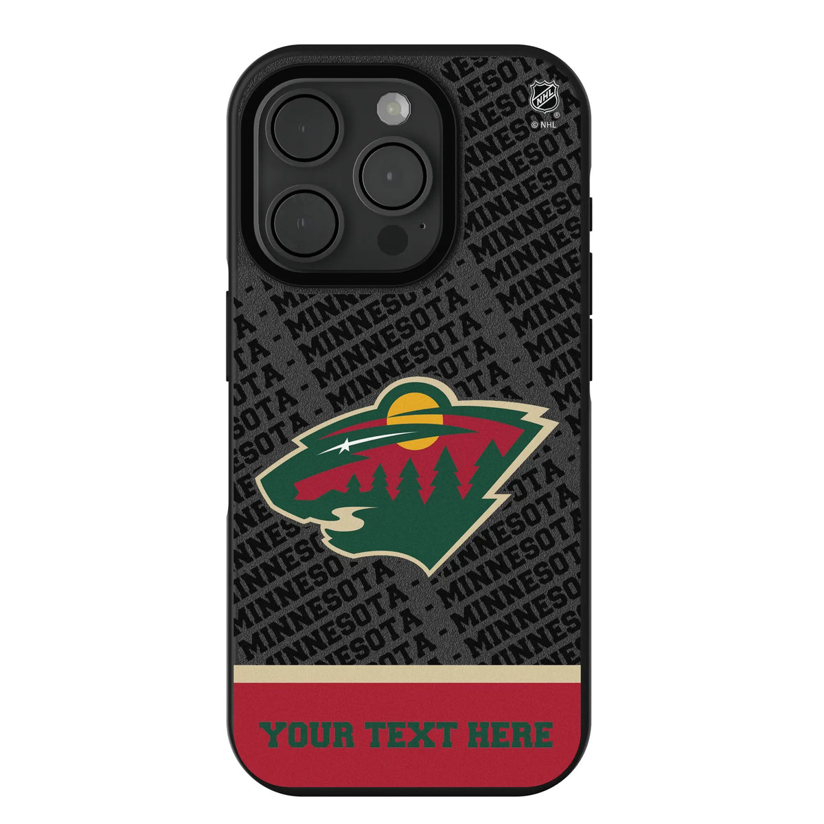 Minnesota Wild Personalized EndZone Plus iPhone Bump Phone Case for Apple iPhone#Device_iPhone 15 Pro